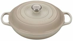 Le Creuset 3.5 Qt. Signature Enameled Cast Iron Braiser With Stainless Steel Knob | Meringue White