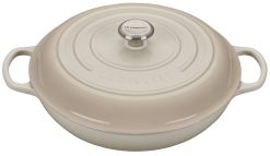 Le Creuset 5 Qt. Signature Enameled Cast Iron Braiser With Stainless Steel Knob | Meringue White