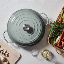 Le Creuset 3.5 Qt. Signature Enameled Cast Iron Braiser With Stainless Steel Knob | Sea Salt 7 Le Creuset 3.5 Qt. Signature Enameled Cast Iron Braiser With Stainless Steel Knob | Sea Salt -STAUB Shop rs9191 spring 2019 seasaltbraiserhuman 0732 lpr