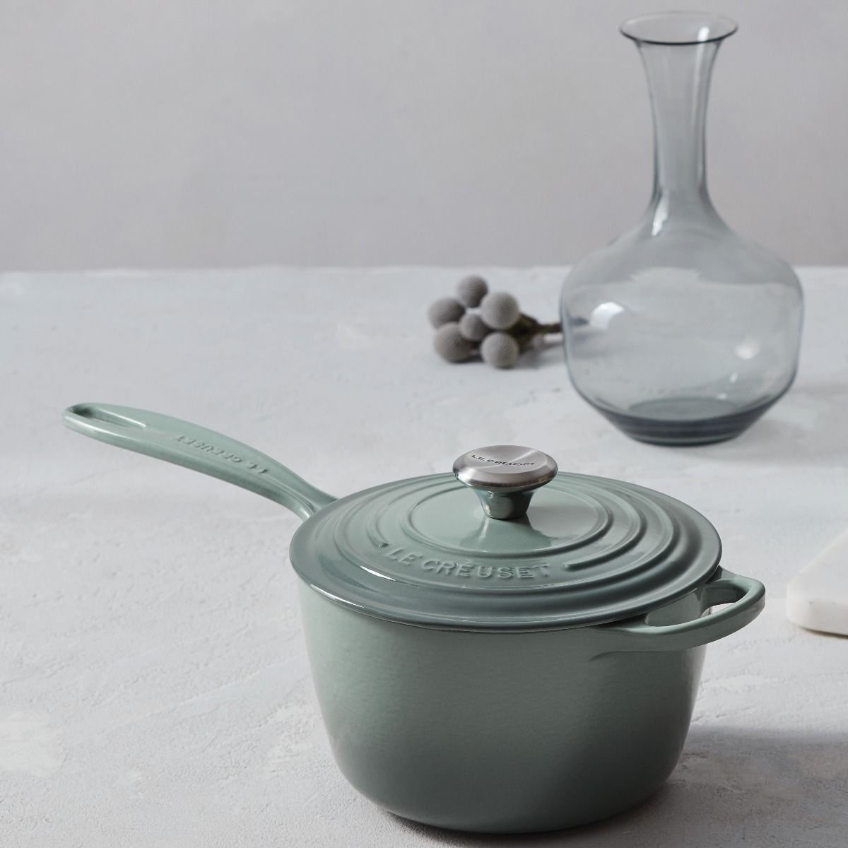 Le Creuset 2.25 Qt. Signature Enameled Cast Iron Saucepan with Stainless Steel Knob | Sea Salt Le Creuset 2.25 Qt. Signature Enameled Cast Iron Saucepan With Stainless Steel Knob | Sea Salt -STAUB Shop rs9193 spring 2019 seasaltgroup 0617