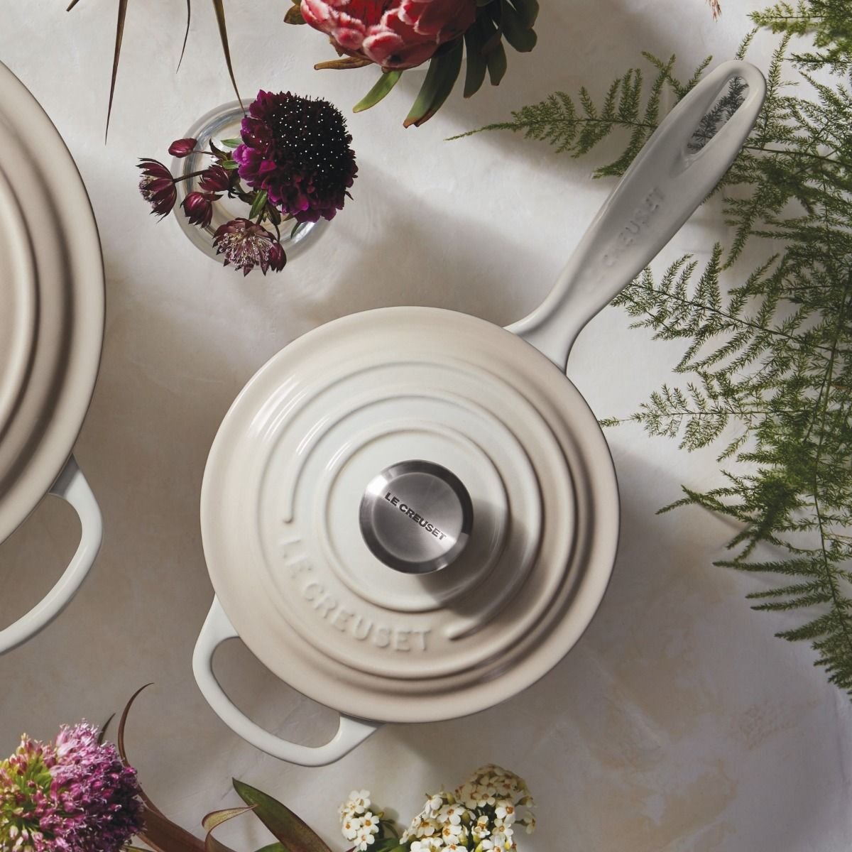 Le Creuset 1.75 Qt. Signature Enameled Cast Iron Saucepan with Stainless Steel Knob | Meringue White Le Creuset 1.75 Qt. Signature Enameled Cast Iron Saucepan With Stainless Steel Knob | Meringue White -STAUB Shop sauce1