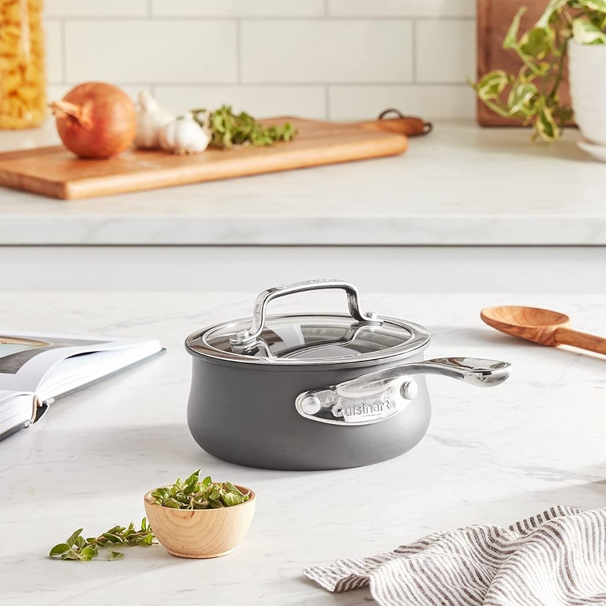 Cuisinart Contour Hard Anodized Saucepan With Cover | 1 Qt. 6 Cuisinart Contour Hard Anodized Saucepan With Cover | 1 Qt. - Image 5