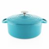 Chantal 3 Qt. Round Cast Iron Dutch Oven | Sea Blue -STAUB Shop seablue3qtdutch