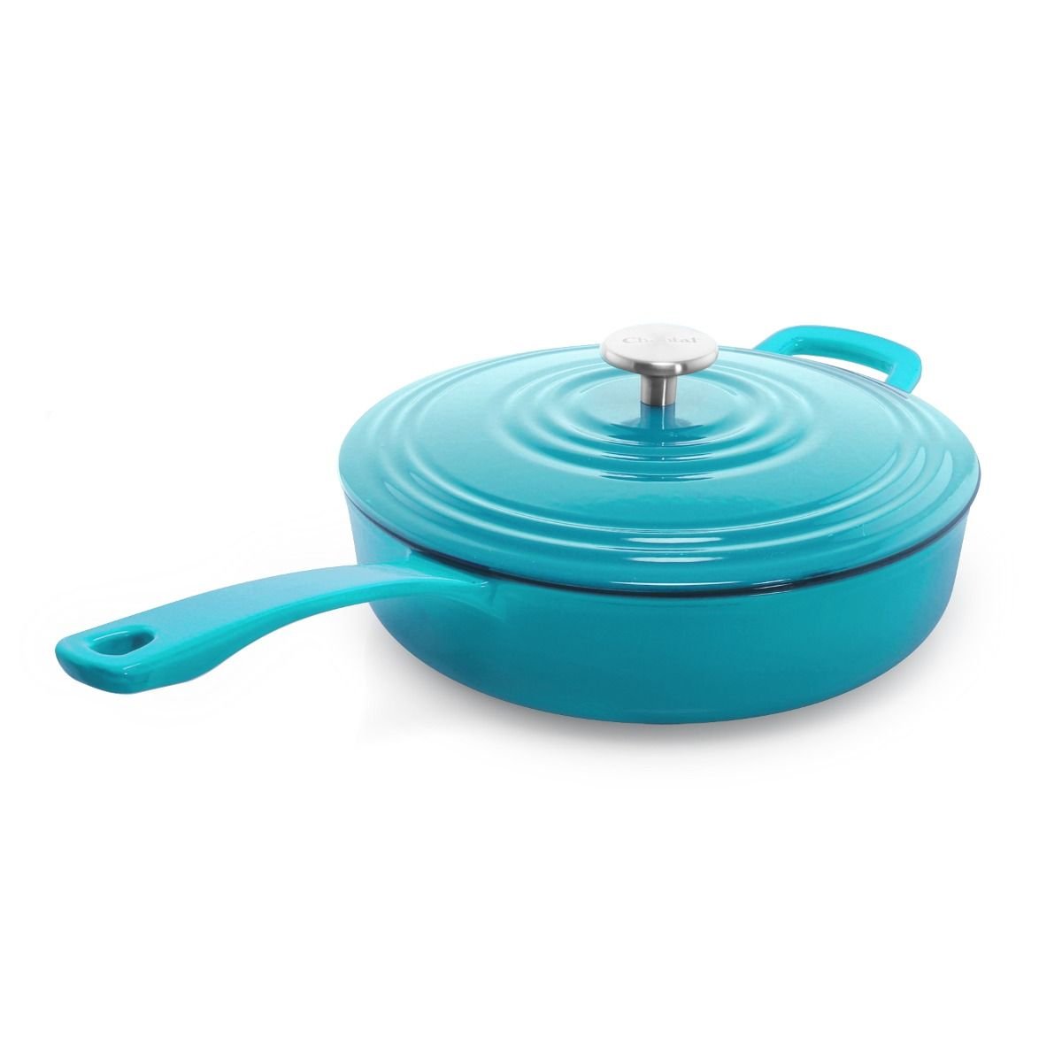 Chantal 4 Qt. Round Cast Iron Saute Skillet | Sea Blue Chantal 4 Qt. Round Cast Iron Saute Skillet | Sea Blue -STAUB Shop seaskillet2