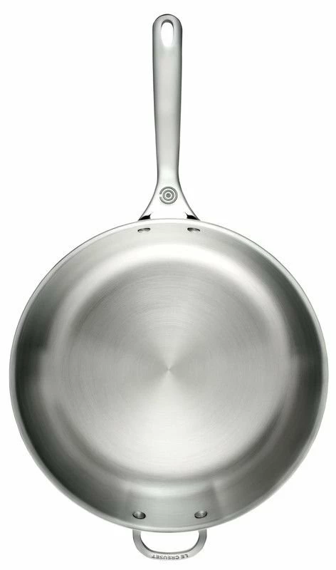 Le Creuset 12.5" Deep Fry Pan With Helper Handle | Stainless Steel - Image 3