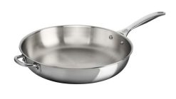 Le Creuset 12.5" Deep Fry Pan With Helper Handle | Stainless Steel