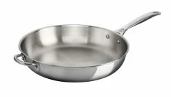 Le Creuset 12.5" Deep Fry Pan With Helper Handle | Stainless Steel