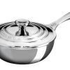 Le Creuset 2 Qt. Stainless Steel Saucier Pan With Lid -STAUB Shop ssp6100 20 le cresuet stainless steel 2qt saucier pan with a lid