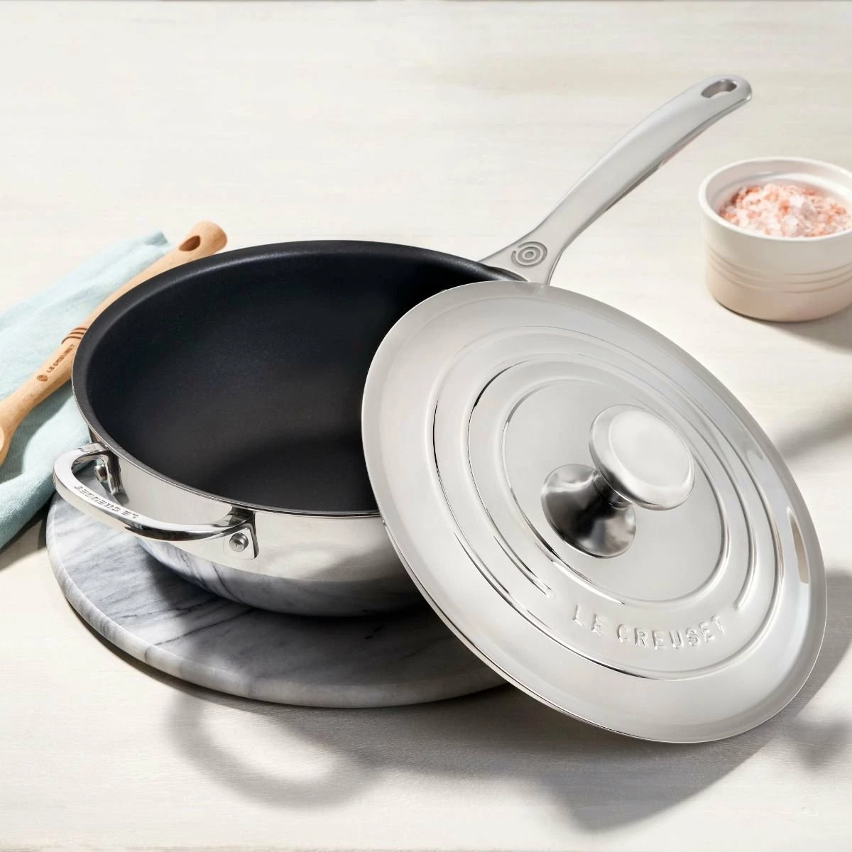 Le Creuset 3.5 Qt. Nonstick Saucier Pan | Stainless Steel - Image 3