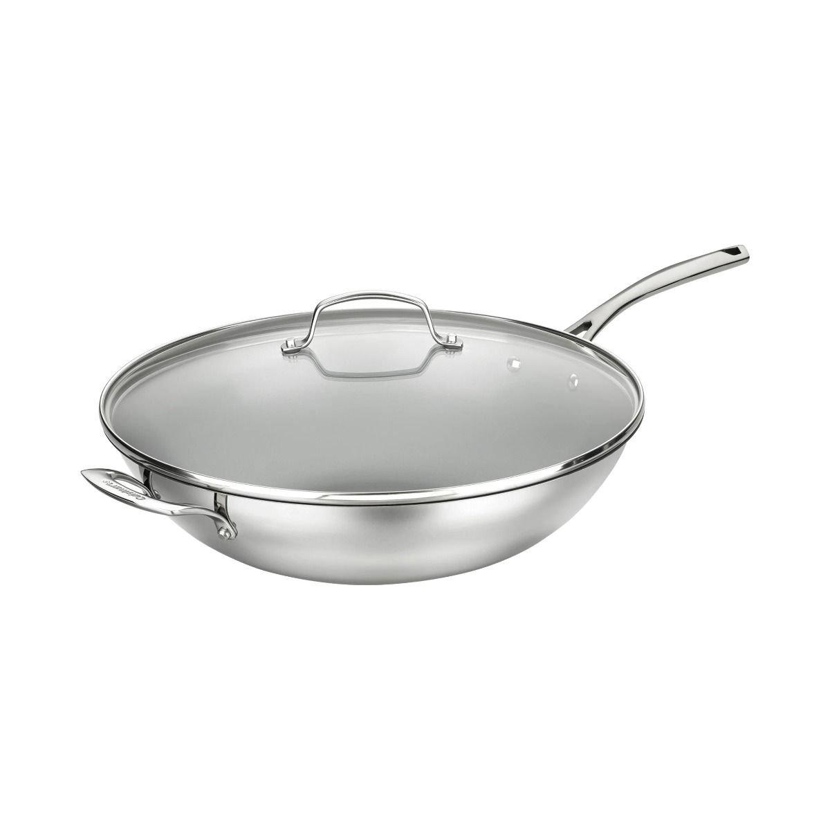 Cuisinart Forever Stainless Nonstick Stir Fry Pan with Helper Handle & Cover | 14" Cuisinart Forever Stainless Nonstick Stir Fry Pan With Helper Handle & Cover | 14" -STAUB Shop stainlessstirfryonwhite1