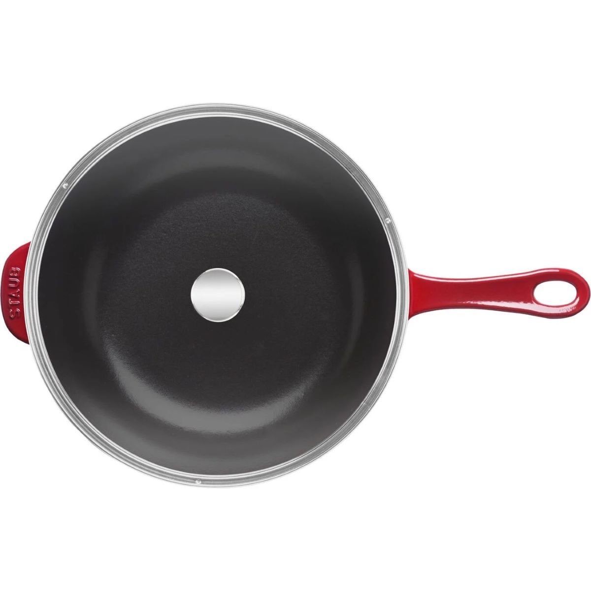 Staub 2.9 Qt Cast Iron Daily Pan | Cherry 4 Staub 2.9 Qt Cast Iron Daily Pan | Cherry - Image 2