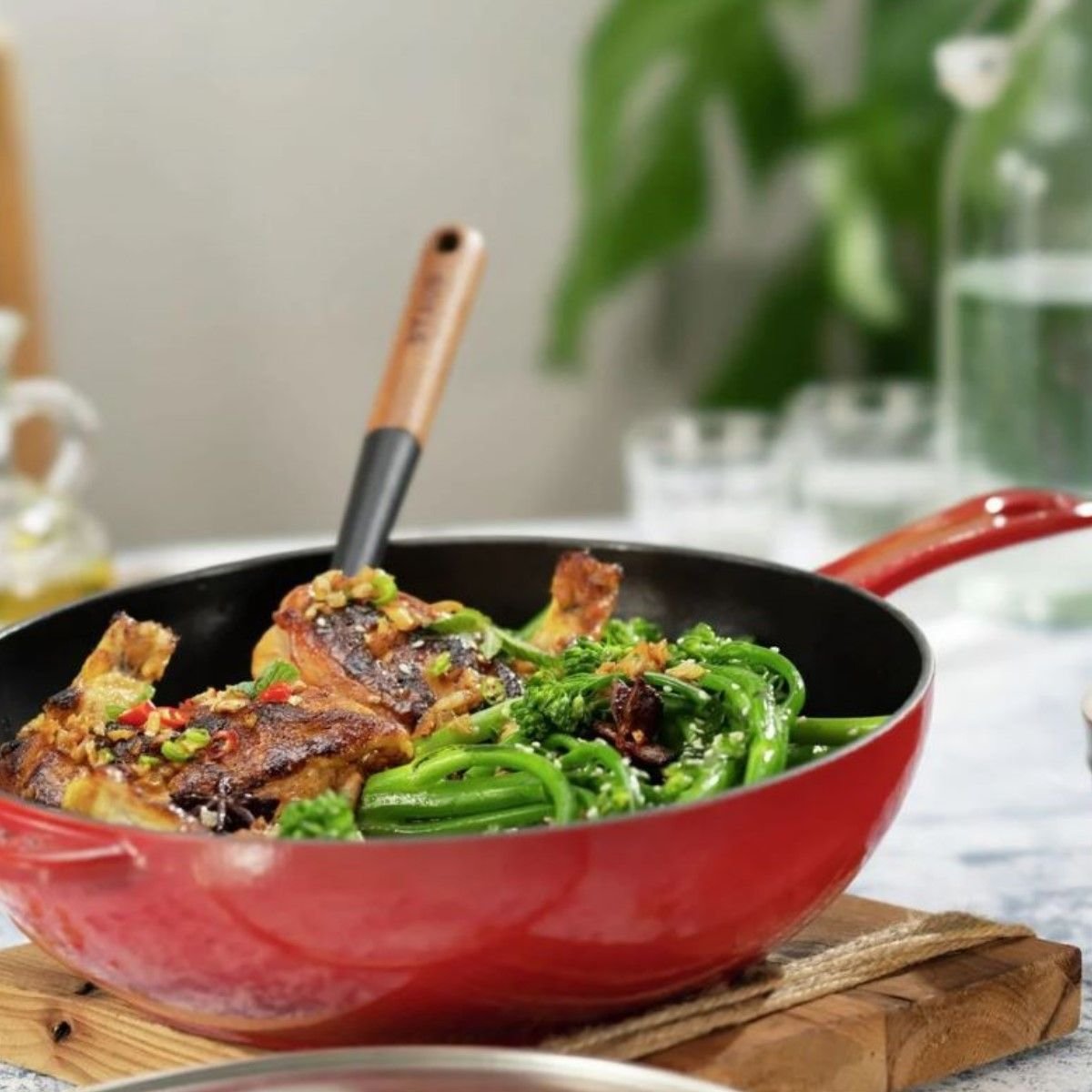Staub 2.9 Qt Cast Iron Daily Pan | Cherry 7 Staub 2.9 Qt Cast Iron Daily Pan | Cherry - Image 5
