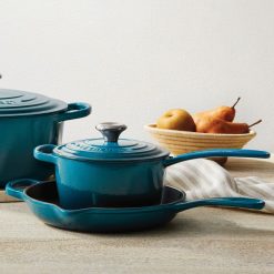 Le Creuset 9" Signature Enameled Cast Iron Skillet | Deep Teal -STAUB Shop teal2 1