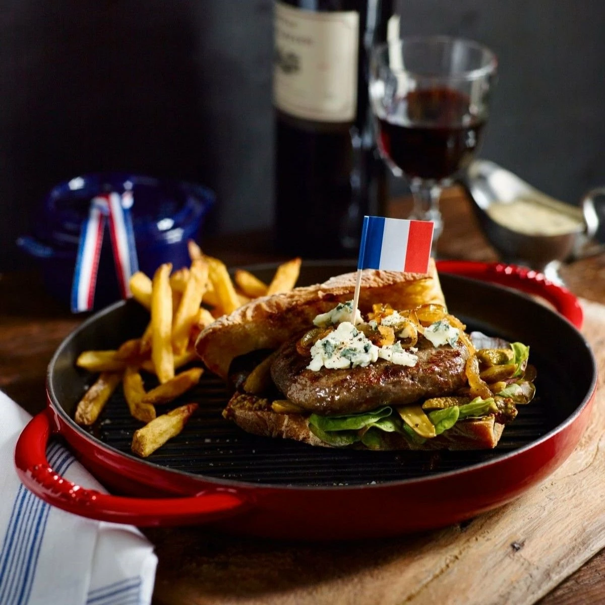 Staub 10" Cast Iron Pure Grill Pan | Cherry Red - Image 3