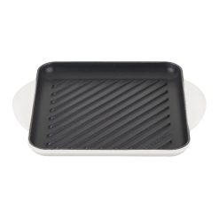 Le Creuset 9.5" Square Signature Enameled Cast Iron Grill Pan | White