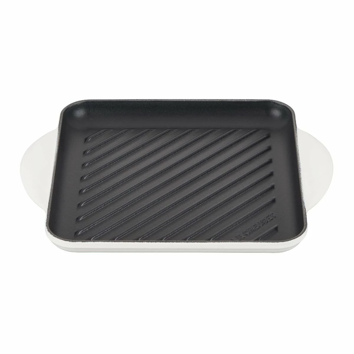 Le Creuset 9.5" Square Signature Enameled Cast Iron Grill Pan | White