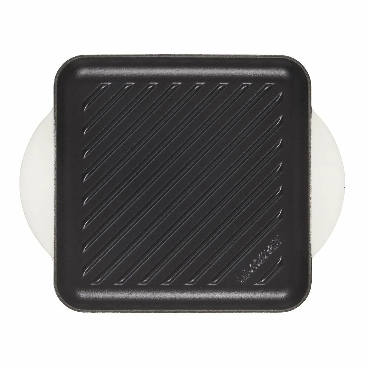 Le Creuset 9.5" Square Signature Enameled Cast Iron Grill Pan | White - Image 2